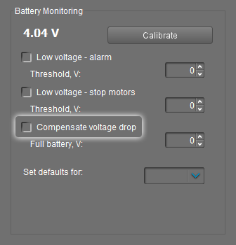 Compensate voltage drop in GUI